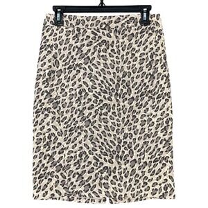 Loft Pencil Skirt‎ Size 2 Animal Print Career Office Business Feminine Bodycon